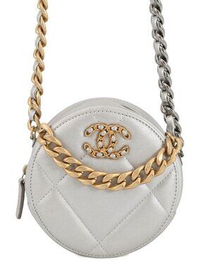 Chanel Chain Shoulder Bag 19 CC Logo Lambskin